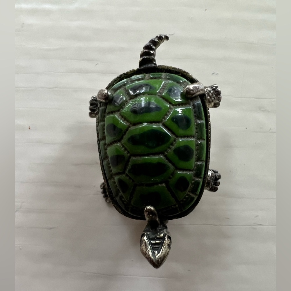 Vintage Beau Craft sterling silver miniature turtle pin
